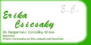 erika csicsaky business card